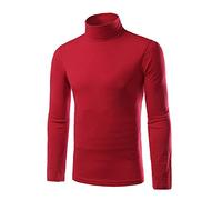 Kentex Online Mens Polo Neck Long Sleeve Jumper High Neck Tops 100% Cotton (44, red)