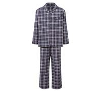 KENTEX ONLINE Mens Warm Brushed Cotton Traditional Pyjama Set Nightwear Flannelette Pyjamas Assorted Patterns Designs (4XL, Sky Blue Check)