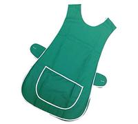 Kentex-Online (wholesale enquires welcome) Womens 2 Pack Home Work Tabbard Apron Plain Coloured Single Large Pocket Side Fastening Tabards (W, Kelly Green)
