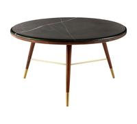 kentona dark grey marble coffee table with dark walnut frame