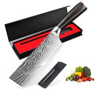 KENTROON 7" Kitchen Knives Japanese Nakiri Knife Universal Chef's Knife Fruit & Vegetable Knife Stainless Steel Blade - Ultra Sharp,Gift Box Perfect for Home and Restaurant Pro Chef