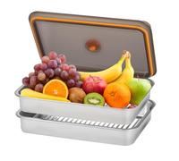 KENTROON Stainless Steel Food Storage Containers Sets,Meal Prep Container,Kitchen Tray with lid for Fruit,Meat,Fish,Lunch,Freezer Frozen Storage, Outdoor BBQ, Dishwasher Safe 2400ml*2 Pack