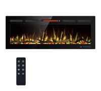 Kentsky 122cm WiFi Electric Fireplace Inserts, Recessed and Wall Mounted Fireplace Heater W/Adjustable Flame Color & Brightness, Thermostat, 9H Timer, App and Remote Control, 750/1500W