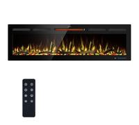 Kentsky 152cm WiFi Electric Fireplace Inserts, Recessed and Wall Mounted Fireplace Heater W/Adjustable Flame Color & Brightness, Thermostat, 9H Timer, App and Remote Control, 750/1500W