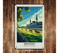 Kentucky Art Poster Retro Poster Metal Tin Sign Chic Art Retro Iron Painting Bar People Cave Cafe Family Garage Poster Wall Decoration 8x12inch(20x30cm)