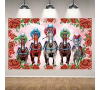Kentucky Backdrop for Photography Horse Racing Banner Churchill Downs Run for The Rose Decor Kentucky Party Decorations and Supplies for Home Party-71×43''