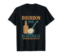 Kentucky Bourbon & Bluegrass Vintage Banjo Design T-Shirt