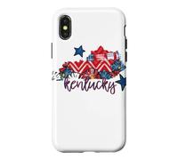Kentucky Floral Chevron Plaid Regional Heritage Art Case for iPhone X/XS