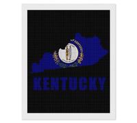 Kentucky Map Flag United States Adults Diamond 5D Painting Kit Square Drill DIY Art Craft Wall Decor