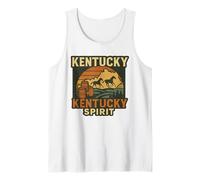 Kentucky Spirit Shirt Sunset Horses Barrels State Map Pride Tank Top
