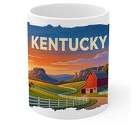 Kentucky State Ceramic Coffee Mug 11oz Bluegrass State - Tea Coffee Mug with Comfortable Grip - Unique Travel Gift Cup for Office or Home - Vibrant Long-Lasting Print ID44991