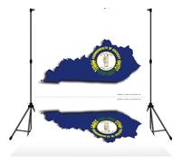 Kentucky State Flag Map Print 5x7ft Backdrop Curtain With Hanging Pocket Back Drop Photography Accessories For Live Streaming