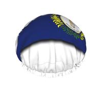 Kentucky State Flag Map Print Hair Cover For Shower, Women Adjustable Hair Cap Stylish Large Waterproof Shower Bonnet