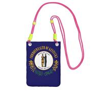 Kentucky State Flag Print Cell Phone Bag Use for Running Walking Hiking and Biking, Mini Crossbody Bag with Wristlet Strap, Fuchusia, One Size