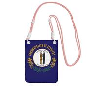 Kentucky State Flag Print Cell Phone Bag Use for Running Walking Hiking and Biking, Mini Crossbody Bag with Wristlet Strap, Pink, One Size