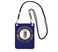 Kentucky State Flag Print Cell Phone Bag Use for Running Walking Hiking and Biking, Mini Crossbody Bag with Wristlet Strap, Black, One Size