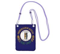 Kentucky State Flag Print Cell Phone Bag Use for Running Walking Hiking and Biking, Mini Crossbody Bag with Wristlet Strap, Purple, One Size