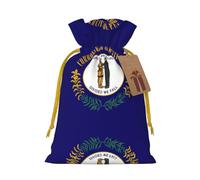 Kentucky State Flag Print Christmas Drawstring Holiday Candy Bag Xmas Sacks Reusable Wrapping Bags Party Favor