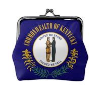 Kentucky State Flag print Coin Purse Small Change Purse Card Holder Coin Pouch Small Wallet for Women and Men, Black, One Size, Vintage