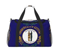 Kentucky State Flag Print Everyday Use Travel Duffle Bag Large Capacity Travel Bag Stylish Functional Bag, Black, One Size