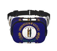 Kentucky State Flag Print Versatile Square Double Layer Waist Bag Trendy for Men and Women daily use Bag, Black, One Size
