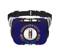 Kentucky State Flag Print Waist Pack Square Waist Bag Workout Hiking Running Travel Gym Pretty Zipper Fashion