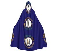 Kentucky State Flag Printed Hooded Cloak Robe Cloak Witch Vampires Grim Reaper Devil For Boy Girl Cosplay Costume