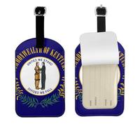 Kentucky State Flag Printed Leather Luggage Tag, Durable Baggage Identifier, Soft PU ID Label, for Business Travel