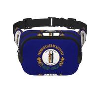 Kentucky State Flag Square Double Layer Waist Bag Crossbody Bag/Adjustable Strap Chest,for Travel Workout Running Print with