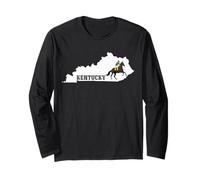 Kentucky State Map Horse Racing State Symbol Long Sleeve T-Shirt