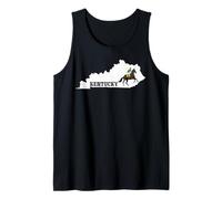Kentucky State Map Horse Racing State Symbol Tank Top