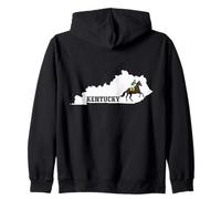 Kentucky State Map Horse Racing State Symbol Zip Hoodie