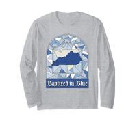 Kentucky State Pride, Baptized in Blue, Stained Glass Look Long Sleeve T-Shirt