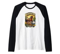 Kentucky The Bluegrass State Flag Thoroughbred Goldenrod Raglan Baseball Tee