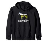 Kentucky Thoroughbred Horse Farm Countryside Nature Scenic Zip Hoodie