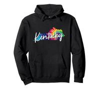 Kentucky Tie Dye State Map Pride Hippie Vintage Pullover Hoodie
