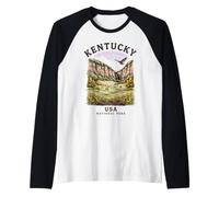 Kentucky USA National Park Eagle Horses Nature Raglan Baseball Tee