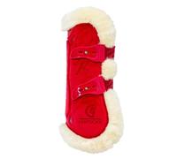 Kentucky - Vegan Fur Jumping Boots Bamboo Elastic Velvet Red S