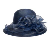 Kentucky Women's Organza Derby Hat - Wedding, Church, Tea, Party, Wide Brim, Summer Sun Hat, Blue, M