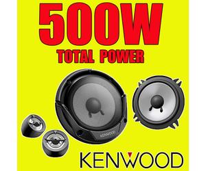KENWOOD 500W TOTAL 2WAY 5.25 INCH 13cm CAR DOOR 2WAY COMPONENT SPEAKERS TWEETERS