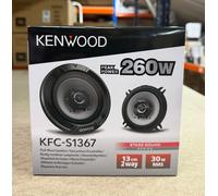 Kenwood KFC-S1367 Stage Sound Series 5" 2 Way Car Speaker, 260W Peak Power, 30W RMS, 4 Ohm, 25mm Dome Tweeter, Includes Cover