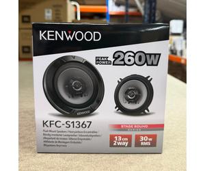 KENWOOD 520W TOTAL 2-WAY 5.25 INCH 13cm CAR DOOR/SHELF COAXIAL SPEAKERS PAIR