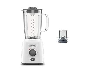 Kenwood BLP41.C0WH Blender, 2L jug with practical handle, steel blades, 3 speeds+pulse, including chopped accessory, non-slip feet, plastic, white and gray