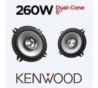 Kenwood KFC-S1356 5.25" 13cm Car Van Speakers 260W Dual Cone Speakers Pair New