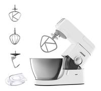 Kenwood Chef Stand Mixer for Baking - Stylish Food Mixer in White with K-beater, Dough Hook, Whisk and 4.6L Bowl, 1000W, KVC3100, White