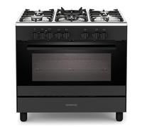 KENWOOD CK500DF 90 cm Dual Fuel Range Cooker Matt Black & Chrome, Silver/Grey,Black