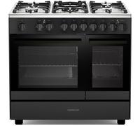KENWOOD CK600DF 90 cm Dual Fuel Range Cooker Matt Black & Chrome, Silver/Grey,Black