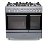 KENWOOD CK600DF-SL 90 cm Dual Fuel Range Cooker Slate Grey & Chrome, Silver/Grey