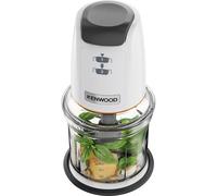 Kenwood Easy Chop Chopper, 0.5L Bowl, 2 Speeds, Quad Blade System, Anti-Slip Ring for Food Chopper Stability, 500W, CHP61.100WH, Dishwasher Safe, White