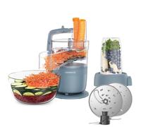 Kenwood MultiPro Go Blend - Multifunction Food Processor with Express Serve, Stainless Steel Blade, Slicing & Grating Discs, 600 ml Personal Blender, Pulse Function, Storm Blue (FDP23.380GY)